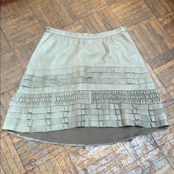 Joie Leather Green Mini Skirt Small